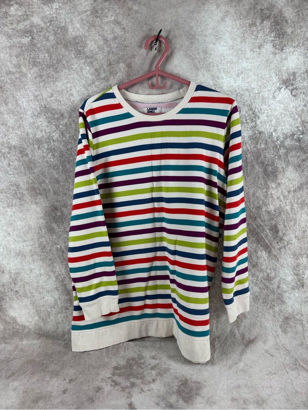 Lands' End Women’s Multicolor Stripe Long Sleeve sweatshirt 1X
